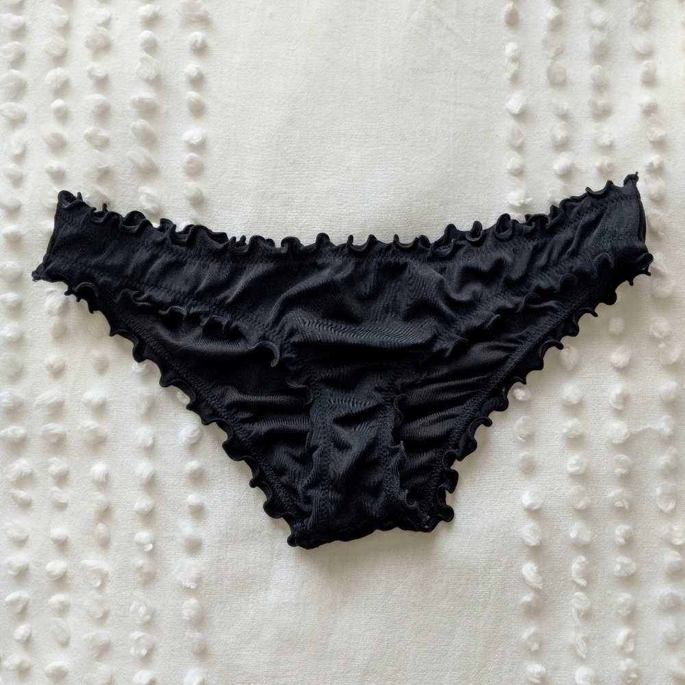 Black Ruched Bikini Bottom - Picture 3 of 5